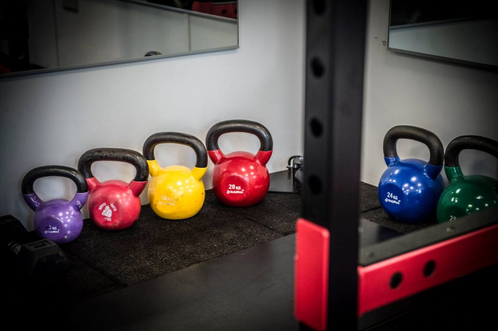 Kettlebells in the sports darvel gym